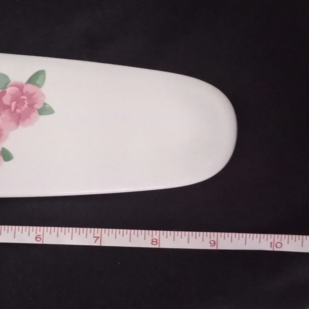 Vintage S.H.I. Porcelain Floral Pie Cake Cutter Serving Utensil Made in Japan